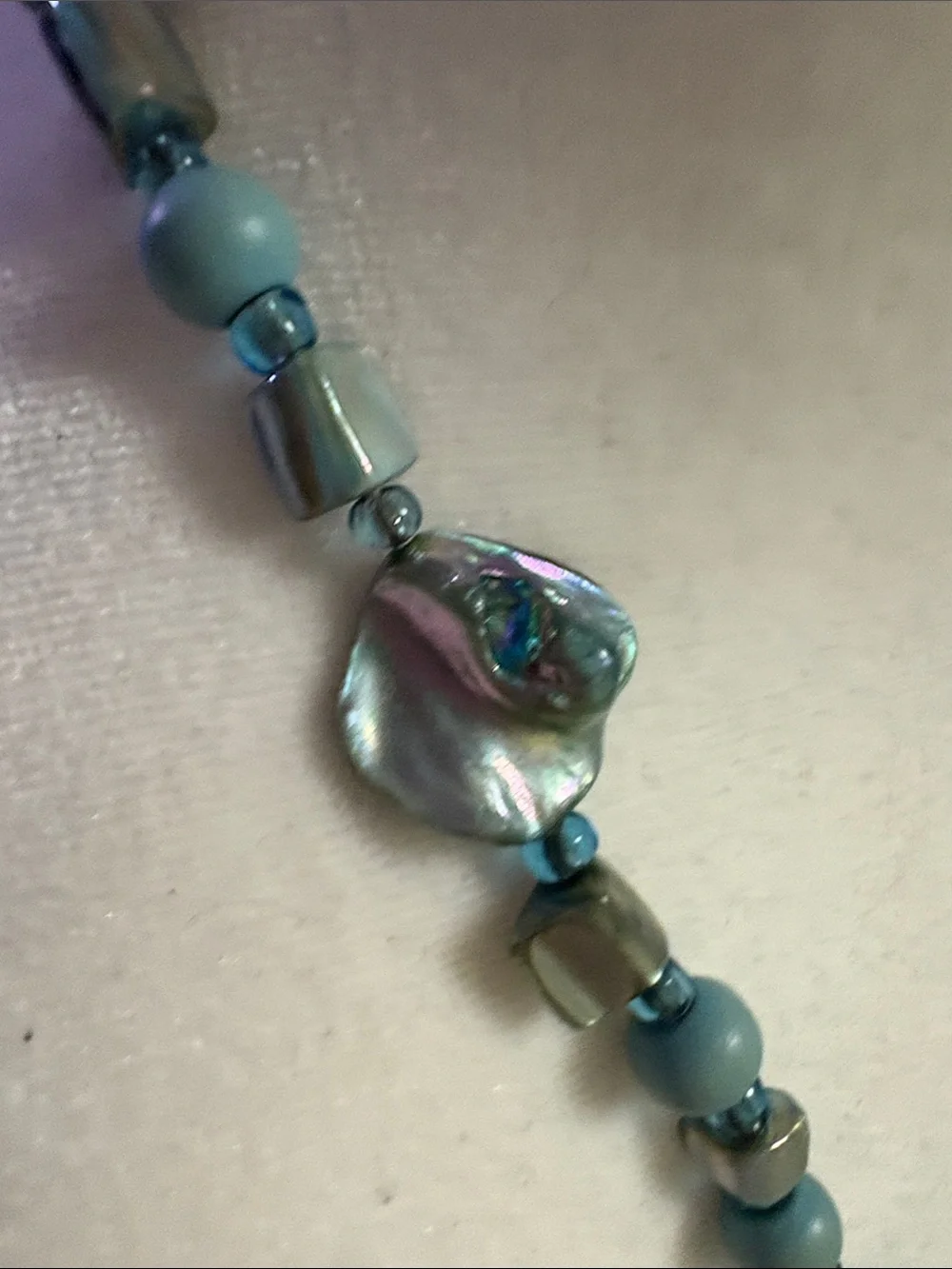 18.5” Turquoise Beaded Women's Necklace - Elegant Aqua Blue Design